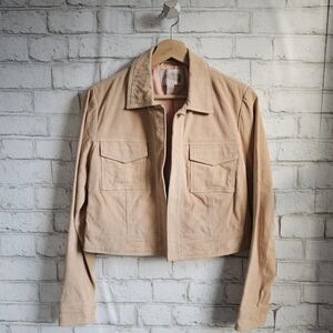 FOREVER21 Pink Suede Cropped Jacket, XS